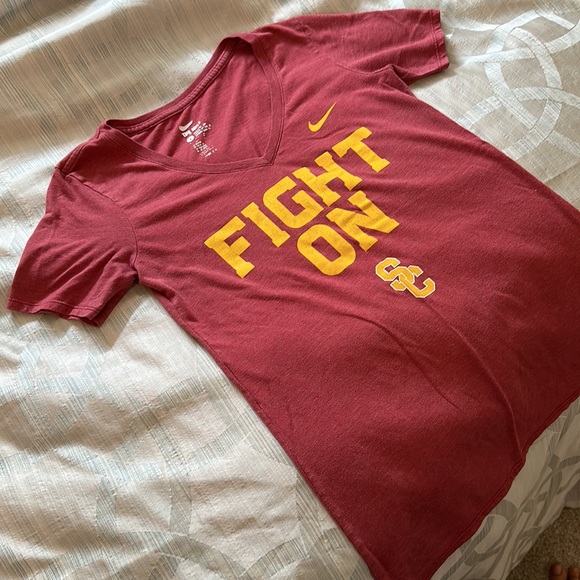 USC Nike Fight On! V Women’s fitted v-neck t-shirt - Picture 2 of 5